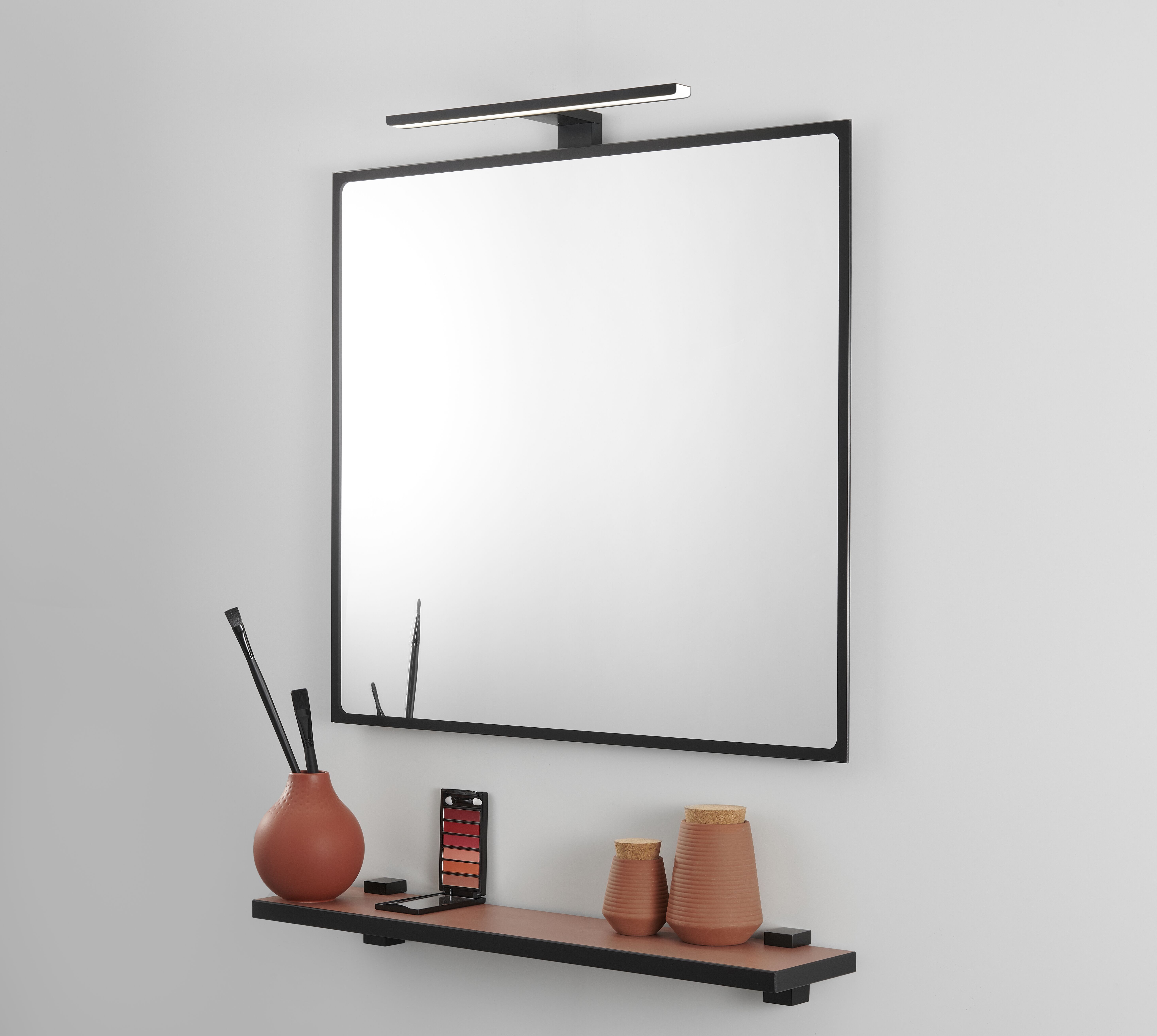 Miroir contour noir Delpha Inspiration Terracotta 