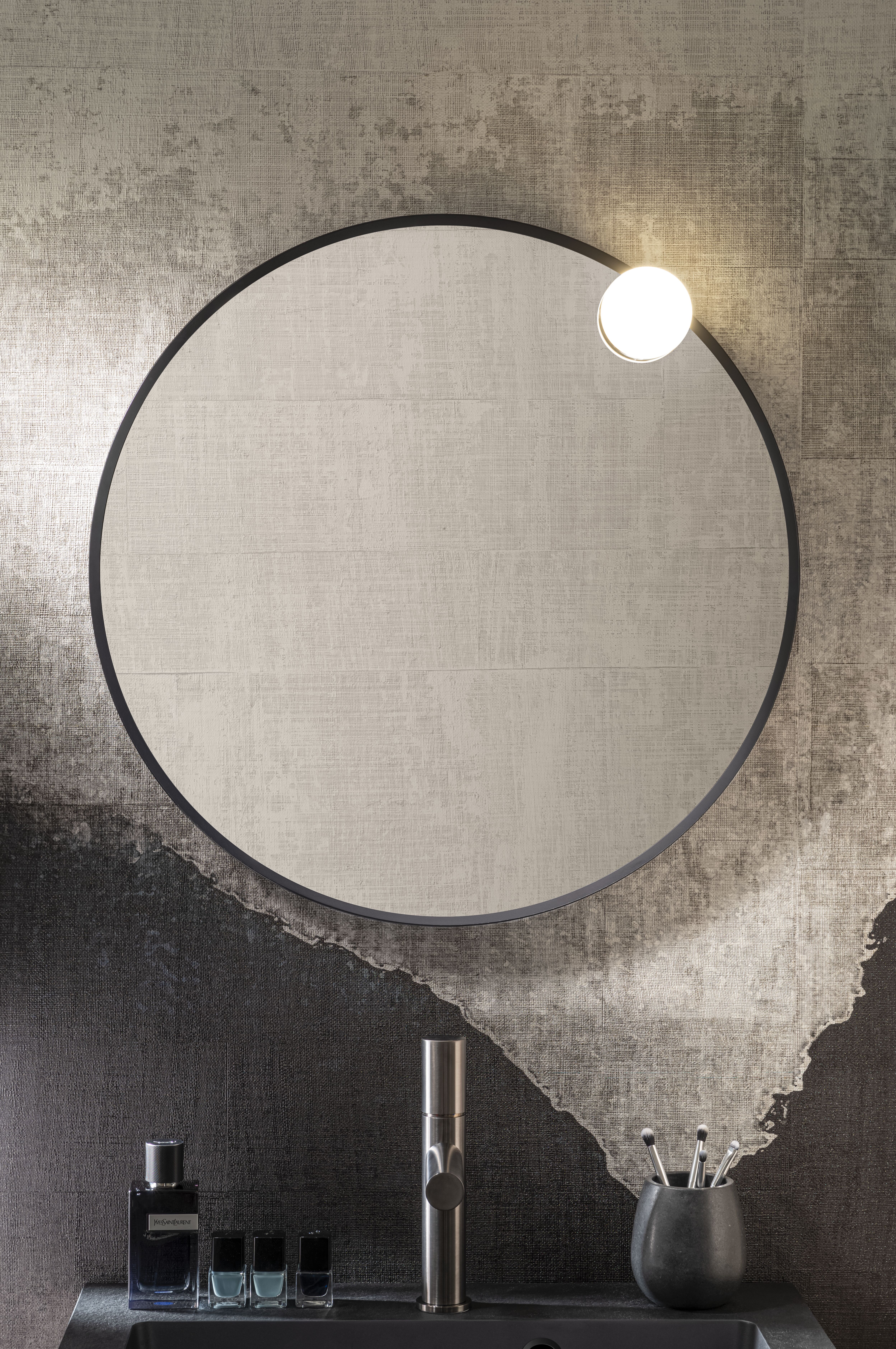 Miroir rond et applique 