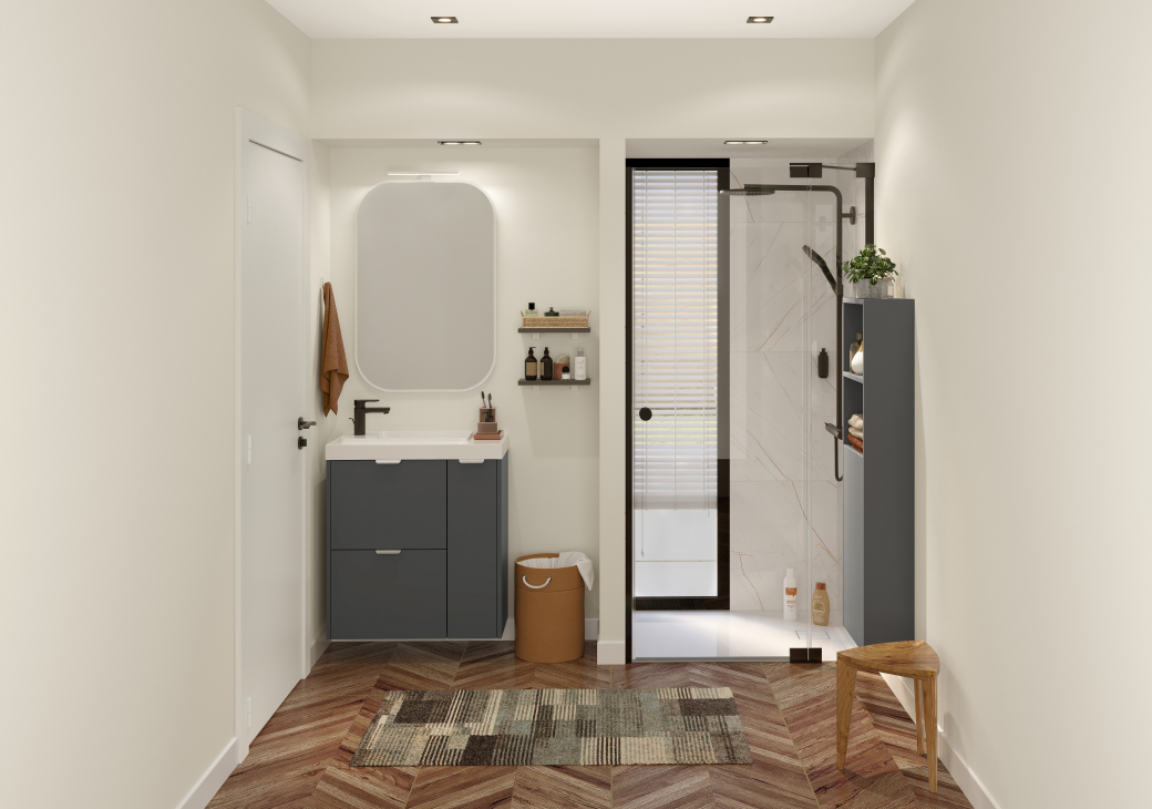 Salle de bains Delpha Optimise Graphite mat 