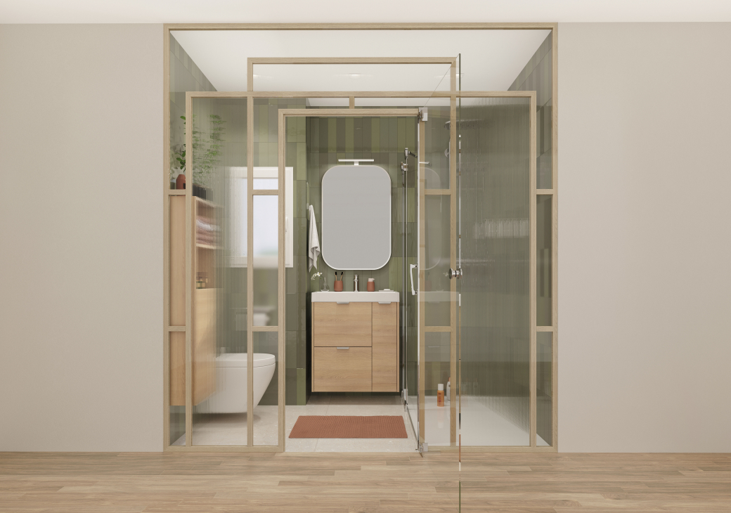 Salle de bains Delpha Optimise chêne doré structuré 
