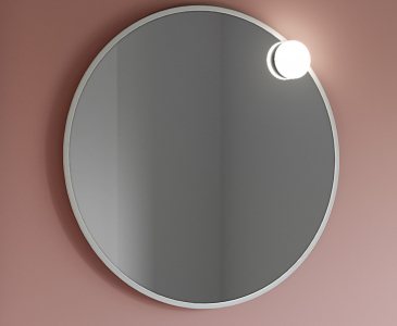 Miroir rond avec applique led ronde