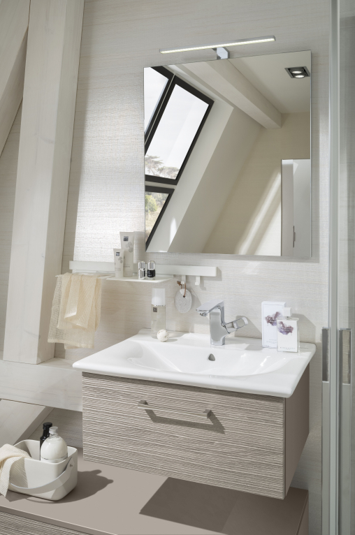 Miroir Salle de bain Delpha Onde Epicéa Gris